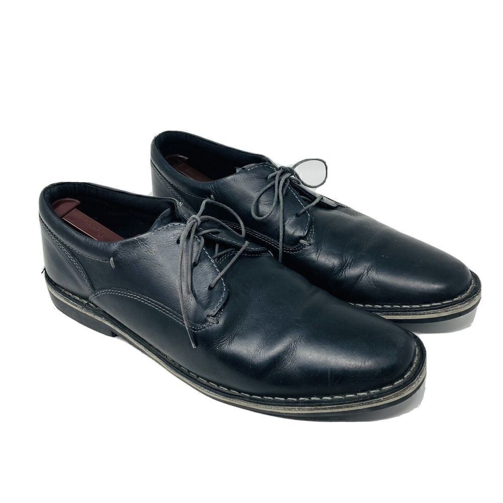 Steve Madden Mens Harpoon 017 Oxfords Shoes Black Leather Lace 13